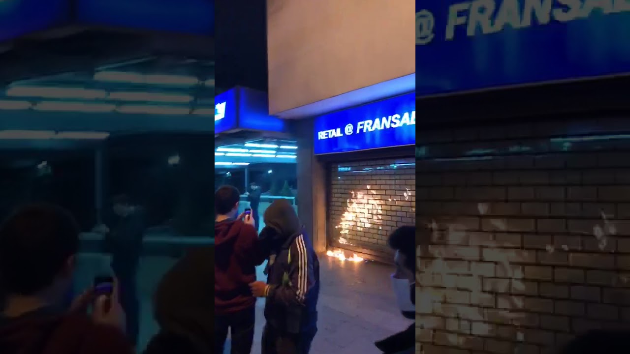 حرق فرع فرنسبنك في الحمراء