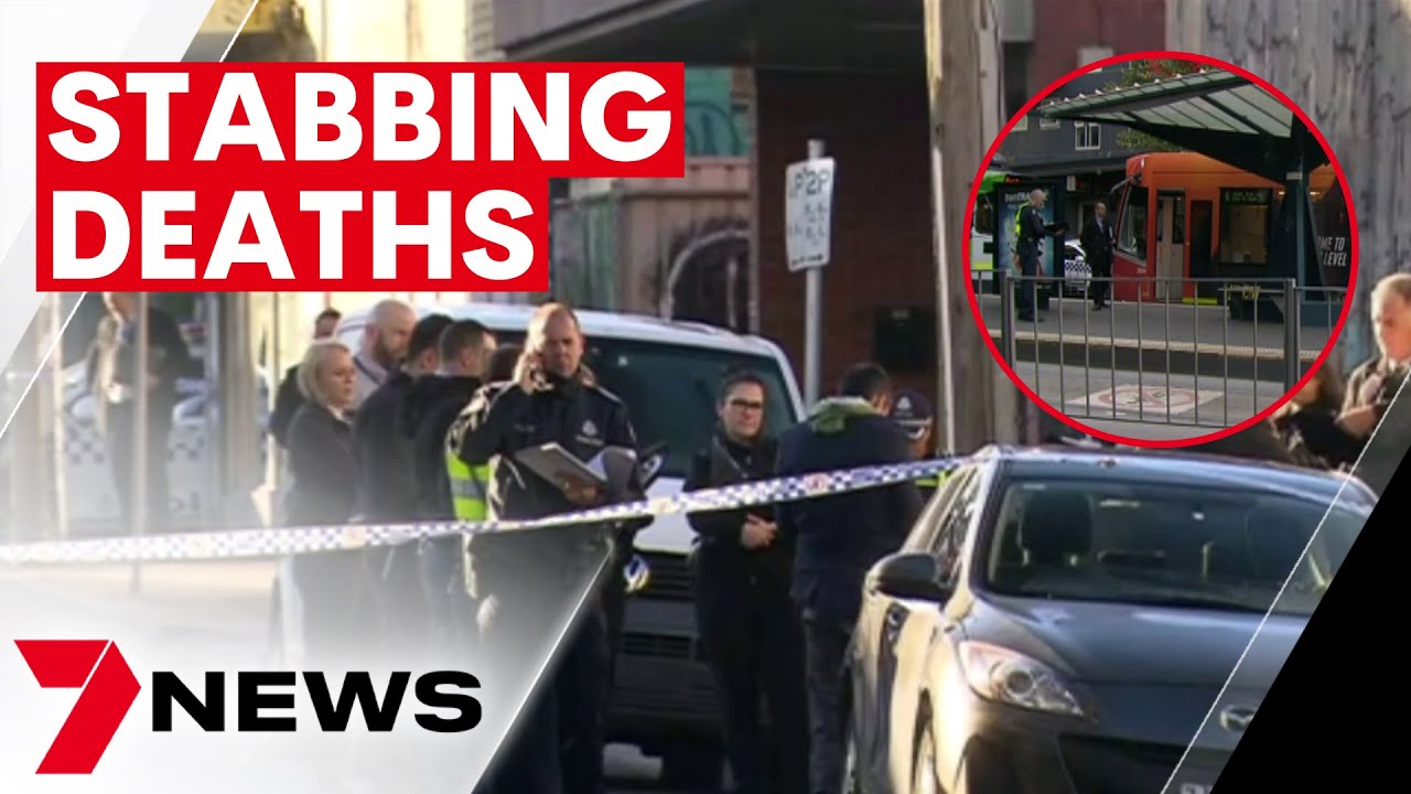 Woman arrested after two men stabbed to death in Brunswick | 7NEWS